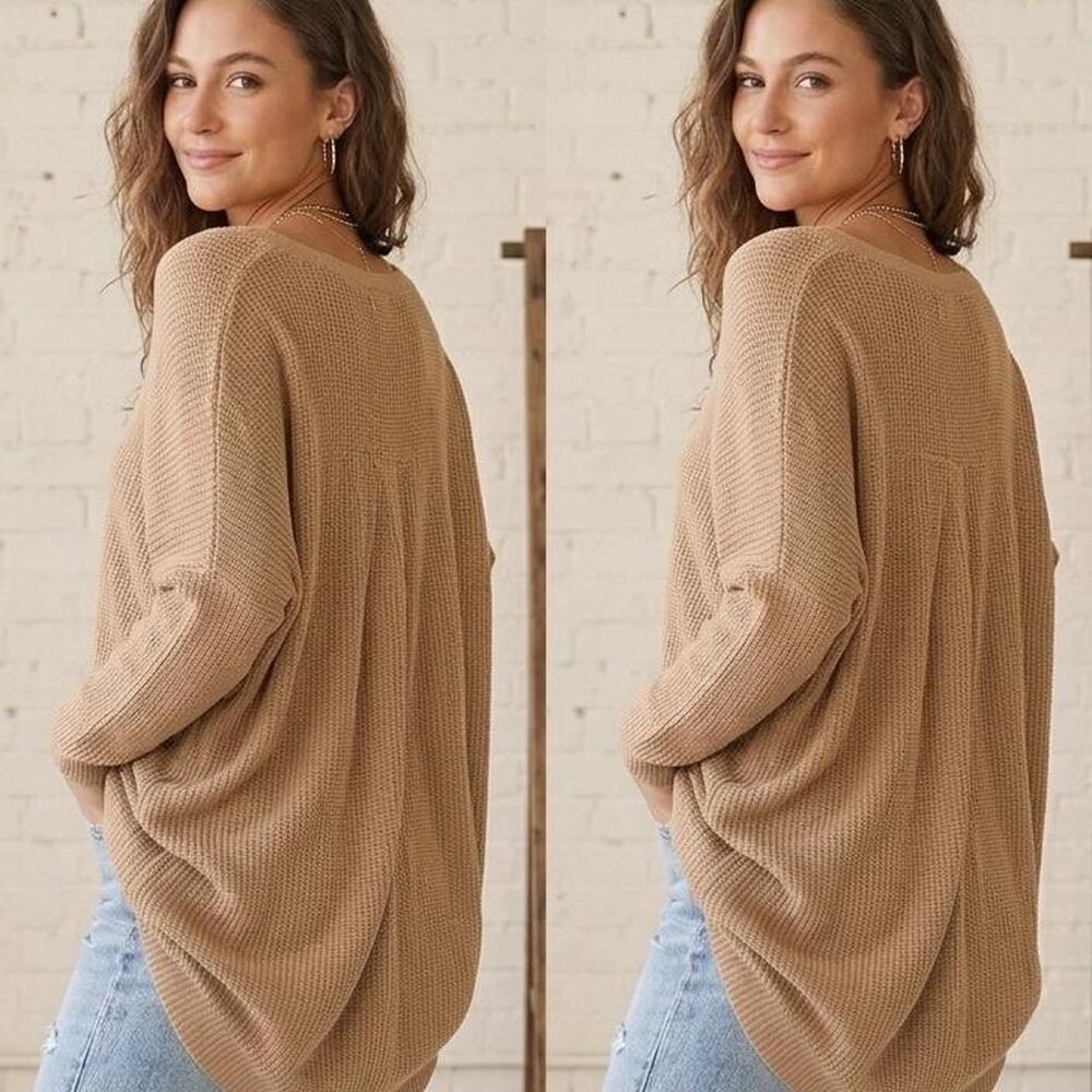 Express Women's Brown and Tan Sweater